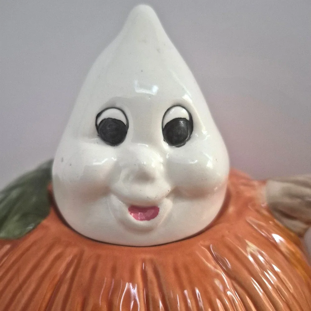 Pumpkin Teapot Jack o Lantern Ghost Face Lid Halloween